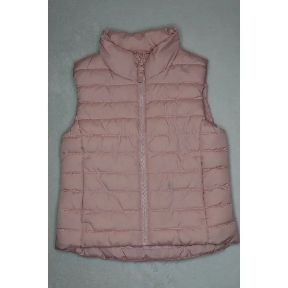 Old Navy Girls Active Puffer Vest Youth S 6-7 Pink Lightweight Full Zip